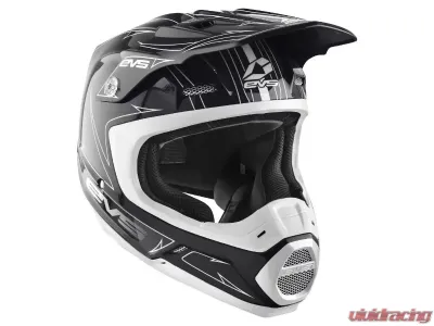 EVS Matte Black/White T5 Pinner Helmet Medium - H16T5P-MBKW-M