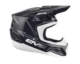 EVS Matte Black/White T5 Pinner Helmet XS