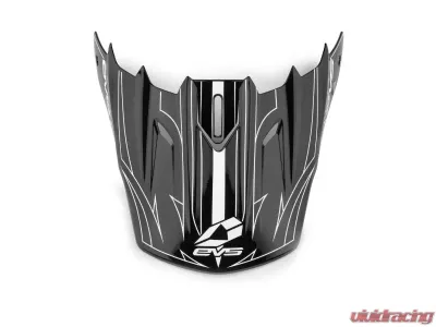 EVS Matte Black/White T5 Replacement Visor Pinner - H16T5P-VSMBKW