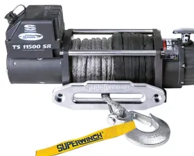 Superwinch 11500 LBS 12 VDC 3/8in x 80ft Synthetic Rope Tiger Shark 11500 Winch