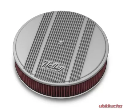 HOLLEY AIR CLNR, FINNED, W/ 14X3 PREMIUM FLTR, RAW - 120-160