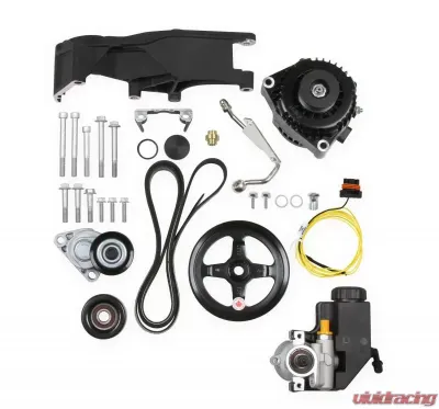 Holley COMP LO ACC DRV BKT KIT, LS, W/O A/C-BLA - 20-156BK
