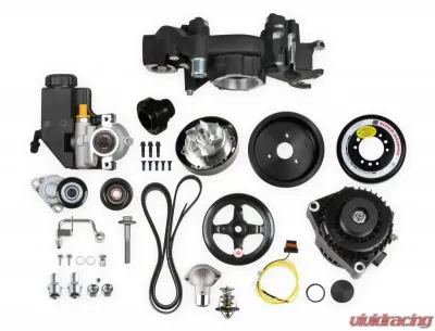 Holley COMP MID-MT PREM SYSTEM, LS WP ALT PS-BL - 20-181BK