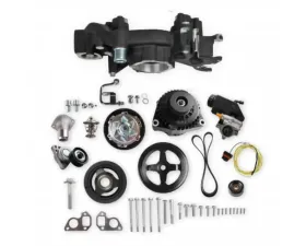 Holley COMP MID-MT SYSTEM, LS WP ALT PS-BLACK