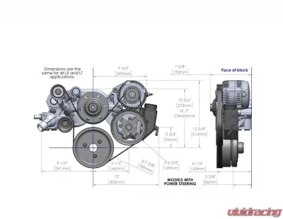 Holley COMP MID-MT SYSTEM, LS WP ALT PS-NATURAL - 20-186