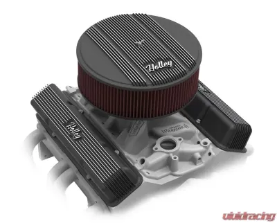 SBC HOLLEY VALVE COVERS,FINNED,NON-EMIS,BLK - 241-245