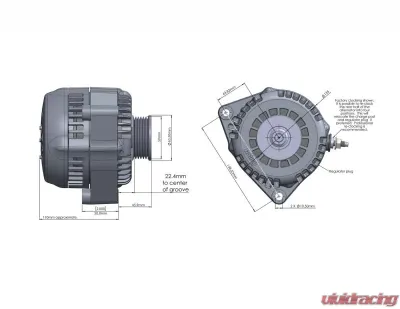 Holley ALTERNATOR, PREMIUM 150A, SMALL-POLISHED - 197-304