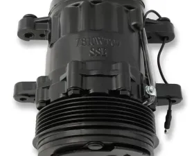 Holley AC SD7 SANDEN COMPRESSOR, R-134A BLACK