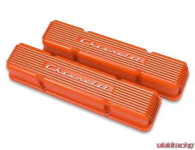 Holley SBC VALVE CVRS,FINNED,CHEVY SCRIPT ORG Chevrolet - 241-109