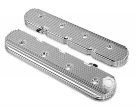 Holley LS VALVE COVERS VINTAGE FINNED POLISHED