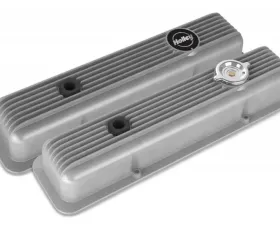 Holley SBC MUSCLE SERIES VALVE COVERS,FINNED,NATURAL
