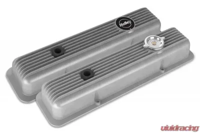 Holley SBC MUSCLE SERIES VALVE COVERS,FINNED,NATURAL - 241-134