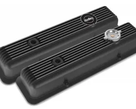 Holley SBC MUSCLE SERIES VALVE COVERS,FINNED,GLOSS BLACK