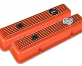 Holley SBC MUSCLE SERIES VALVE COVERS,FINNED,FACTORY