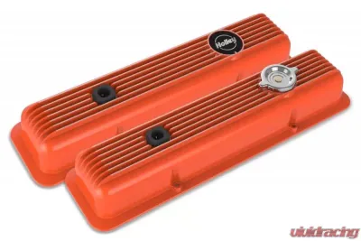 Holley SBC MUSCLE SERIES VALVE COVERS,FINNED,FACTORY - 241-136
