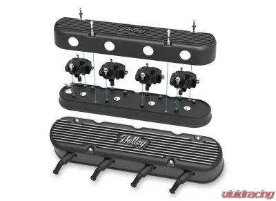 Holley 2-PIECE CAST ALUM. V/C, SATIN BLK FINSH - 241-172