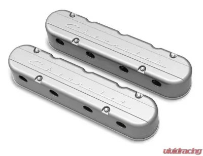 Holley 2-PIECE VALVE COVER GM LS CHEVROLET LOGO - 241-175
