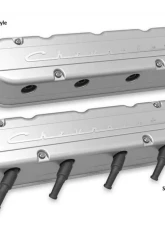 Holley 2-PIECE VALVE COVER GM LS CHEVROLET LOGO                                     - 241-175 - Image 2