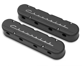 Holley 2-PIECE VALVE COVER GM LS CHEVROLET LOGO