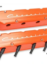Holley 2-PIECE VALVE COVER GM LS CHEVROLET LOGO                                     - 241-178 - Image 2