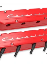 Holley 2-PIECE VALVE COVER GM LS CHEVROLET LOGO                                     - 241-179 - Image 2
