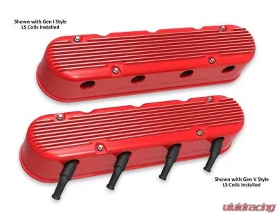 Holley 2-PIECE CAST ALUM. V/C,GLOSS RED FINISH - 241-184