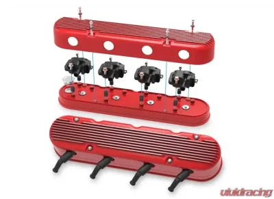 Holley 2-PIECE CAST ALUM. V/C,GLOSS RED FINISH - 241-184