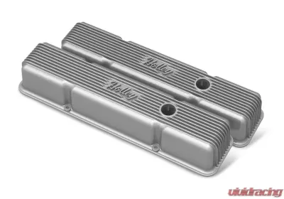 SBC HOLLEY VALVE COVERS,FINNED,W/EMIS,RAW - 241-240