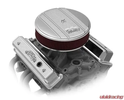 Holley SBC VALVE COVERS CENTER-BOLT FINNED NON-EMIS POL Chevrolet - 241-248