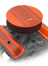 Holley SBC VALVE COVERS CENTER-BOLT FINNED NON-EMIS ORNG Chevrolet                                     - 241-249 - Image 3