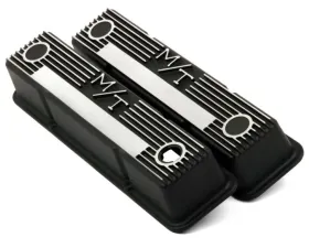 Holley VALVE COVER, M/T SBC, BLACK KRINKLE