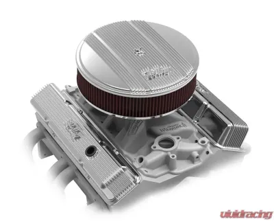 SBC HOLLEY VALVE COVERS,FINNED,W/EMIS,POL - 241-241