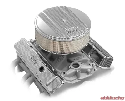 SBC HOLLEY VALVE COVERS,FINNED,W/EMIS,POL - 241-241