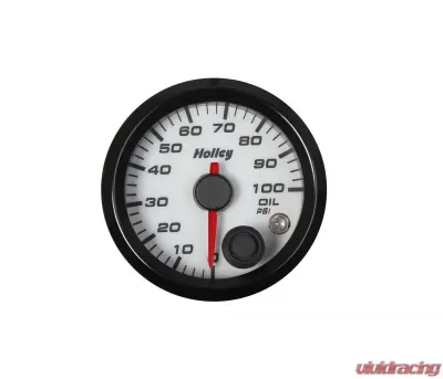 2-1/16 HOLLEY OIL PRES GAUGE-WHT - 26-601W