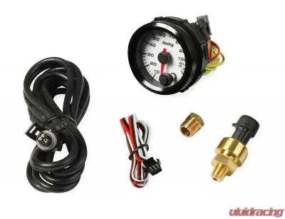 2-1/16 HOLLEY OIL PRES GAUGE-WHT - 26-601W