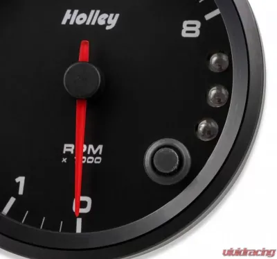 3-3/8 HOLLEY 8K TACH W/SHFT LGT-BLK - 26-615
