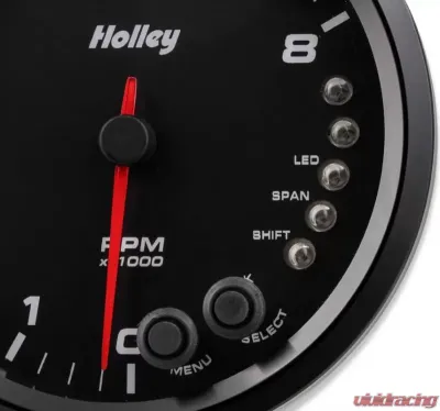 4-1/2 HOLLEY 8K TACH W/SHFT LGT-BLK - 26-616
