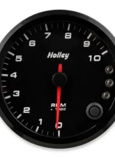 3-3/8 HOLLEY 10K TACH W/SHFT LGT-BLK                                     - 26-617 - Image 6