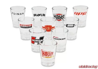 Holley 2 OZ SHOT GLASS W/ HOOKER LOGO - 36-484