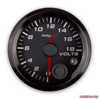Holley EFI 2-1/16 VOLTAGE GAUGE, 0-18V, CAN, BLACK - 553-126