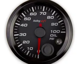 Holley EFI 2-1/16 OIL PRESSURE GAUGE, 0-100PSI, CAN, BLACK