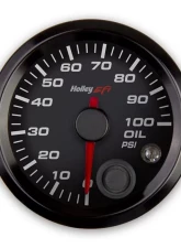 Holley EFI 2-1/16 OIL PRESSURE GAUGE, 0-100PSI, CAN, BLACK                                     - 553-127 - Image 4