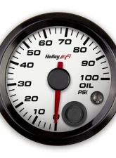 Holley EFI 2-1/16 OIL PRESSURE GAUGE, 0-100PSI, CAN, WHITE                                     - 553-127W - Image 3