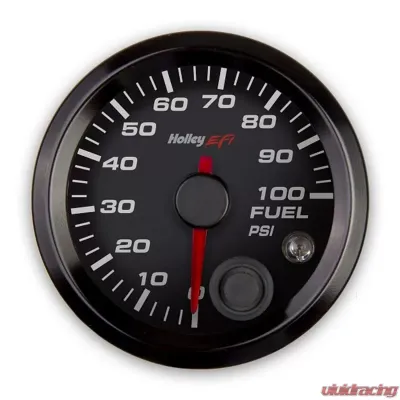 Holley EFI 2-1/16 FUEL PRESSURE GAUGE, 0-100PSI, CAN, BLACK - 553-129