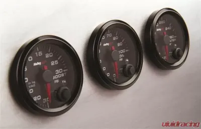 Holley EFI 2-1/16 VOLTAGE GAUGE, 0-18V, CAN, BLACK - 553-126