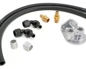 Trans-Dapt Performance Single Oil Filter Relocation Kit For LS Oil Pans with-10AN fittings-Vert Ports