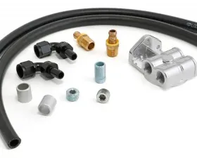 Trans-Dapt Performance Single Oil Filter Relocation Kit For LS Oil Pans with-10AN fittings-Horiz Ports