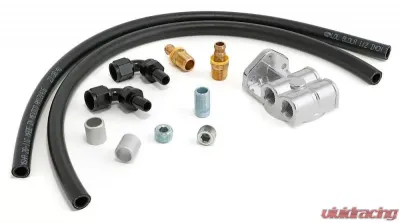 Trans-Dapt Performance Single Oil Filter Relocation Kit For LS Oil Pans with-10AN fittings-Horiz Ports - 1014