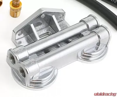 Trans-Dapt Performance Double Oil Filter Relocation Kit For LS Oil Pans with-10AN fittings - 1016