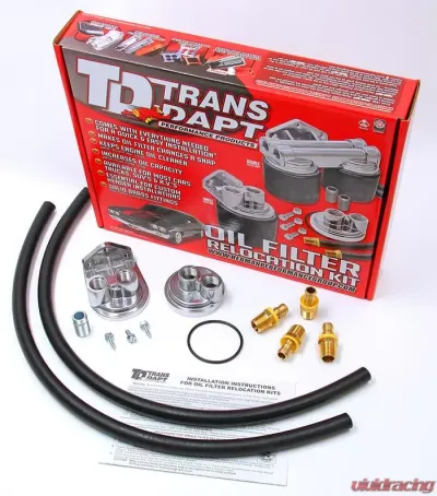 Trans-Dapt Performance Single Remote Oil Filter System; 2-1/2 in. ID; 2-3/4 in. OD Flange; 18mmX1.5 Cadillac Escalade 1999-2000 - 1150